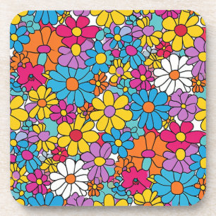 Groovy Flowers Doodle Coaster