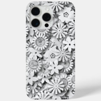 Groovy Flowers Garden Monocrome iPhone 15 Pro Max Case