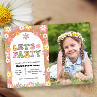 Groovy Flowers Girl's Hippie Photo Birthday Party