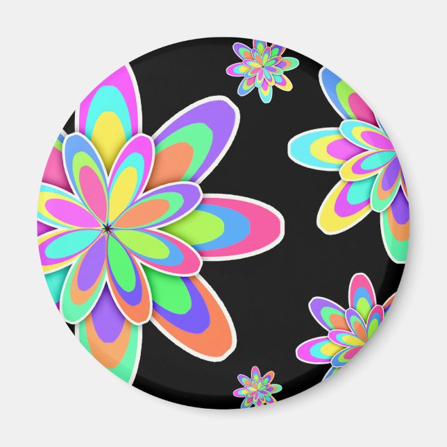 Groovy Flowers Magnet (Front)