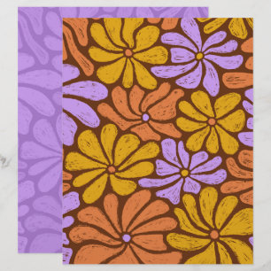 Groovy Flowers Scrapbook Paper