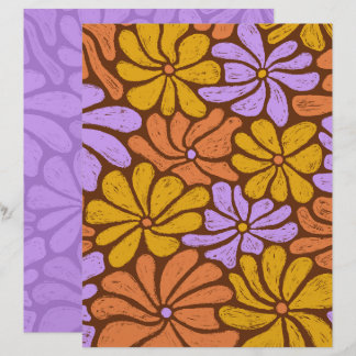 Groovy Flowers Scrapbook Paper