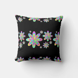 Groovy Flowers Throw Pillow