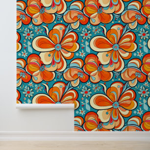 Groovy Flowers with Vintage Vibes Wallpaper