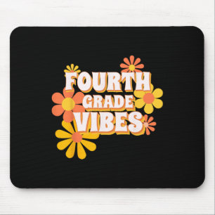 Groovy Fourth Grade Vibes Retro Back To School Tea Mouse Pad