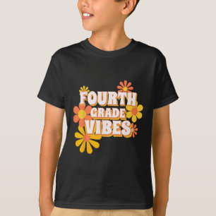 Groovy Fourth Grade Vibes Retro Back To School Tea T-Shirt