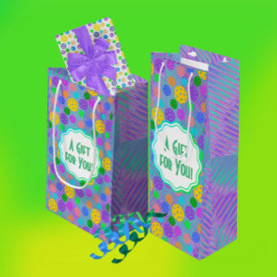 Groovy Fun Pickleball Pop Art Personalized  Wine Gift Bag