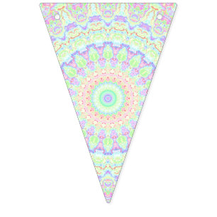 Groovy Funky Boho Hippie Rainbow Abstract Mandala Bunting Flags