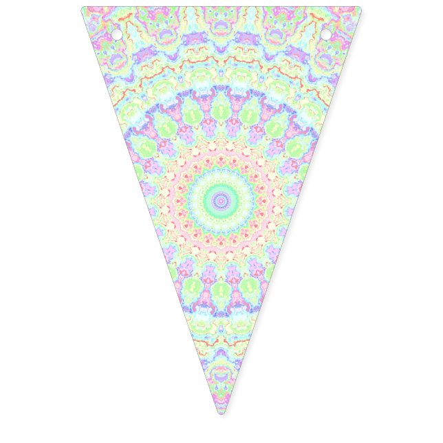 Groovy Funky Boho Hippie Rainbow Abstract Mandala Bunting Flags (First Flag)