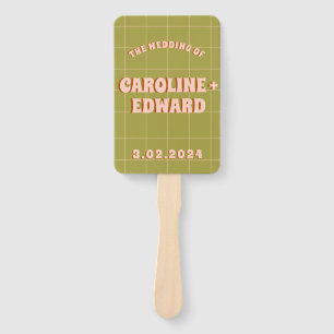 Groovy Funky Colourful Wedding Programs  Hand Fan