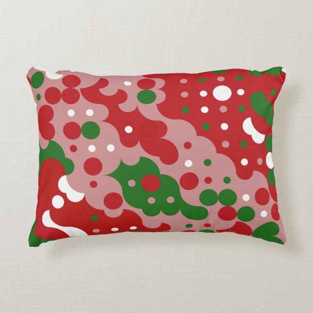 Groovy Funky Mod Retro Christmas Pattern Accent Pillow (Front)