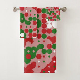 Groovy Funky Mod Retro Christmas Pattern Bath Towel Set