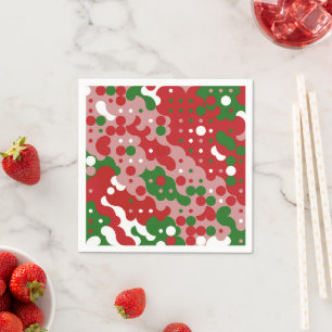 Groovy Funky Mod Retro Christmas Pattern Napkin