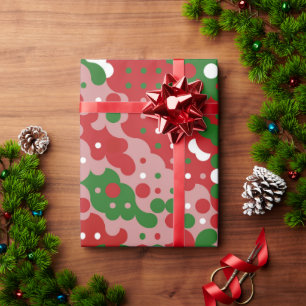 Groovy Funky Mod Retro Christmas Pattern Wrapping Paper