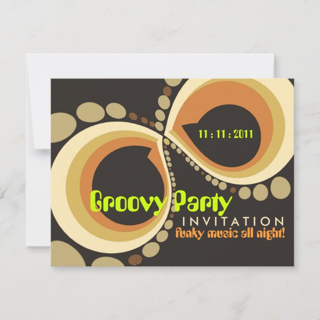 Groovy Funky Party Invitation template (Front)