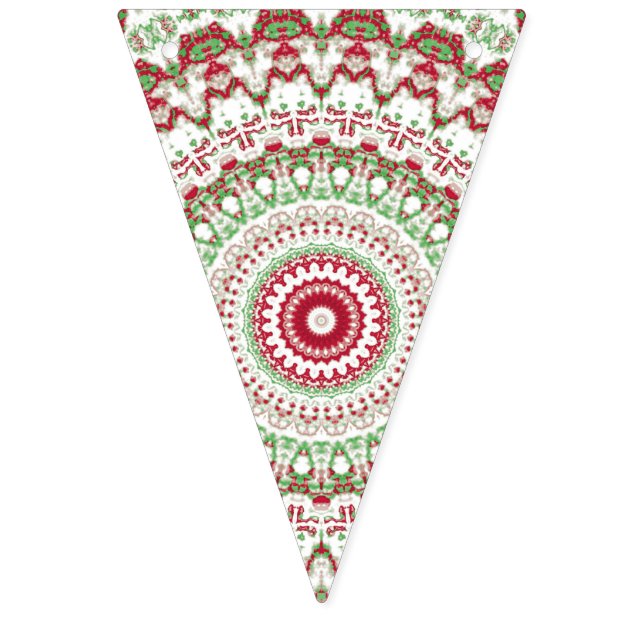 Groovy Funky Tie Dye Christmas Boho Hippie Mandala Bunting Flags (First Flag)