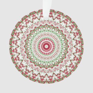 Groovy Funky Tie Dye Christmas Boho Hippie Mandala Ornament