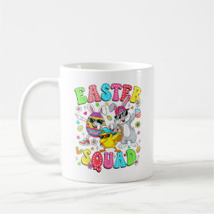 Groovy Funny Rabbit Egg Chick Easter Squad Day Men Coffee Mug