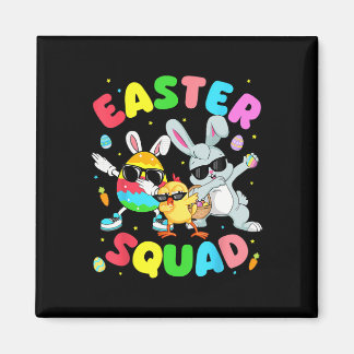Groovy Funny Rabbit Egg Chick Easter Squad Day Men Magnet