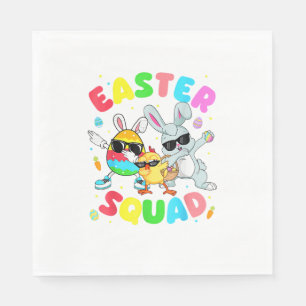Groovy Funny Rabbit Egg Chick Easter Squad Day Men Napkin