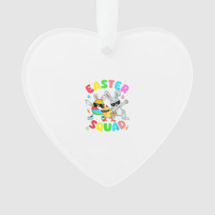 Groovy Funny Rabbit Egg Chick Easter Squad Day Men Ornament