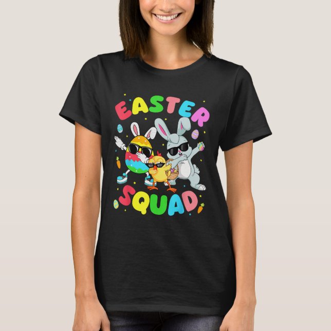 Groovy Funny Rabbit Egg Chick Easter Squad Day Men T-Shirt (Front)