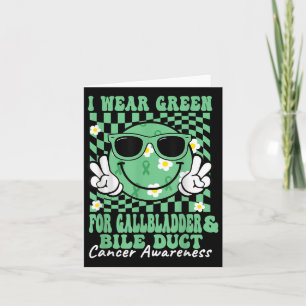 Groovy Gallbladder And Bile Duct Cancer Awareness Card