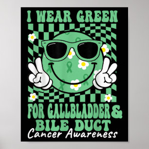 Groovy Gallbladder And Bile Duct Cancer Awareness Poster