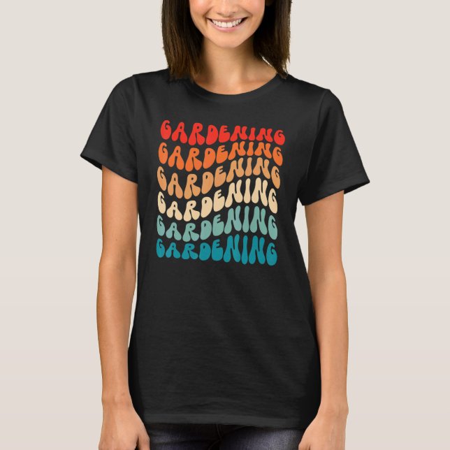 Groovy Gardening For Girl Women Retro 70s Hippie B T-Shirt (Front)