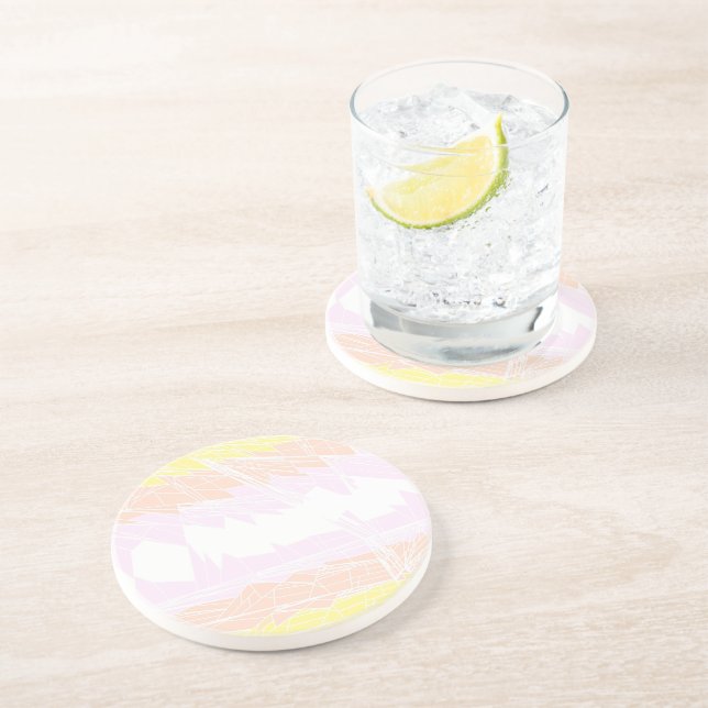 Groovy Geometric Abstract Pangender Pride Flag Coaster (Side)