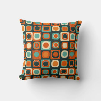 Groovy Geometric Boho Retro Bohemian Colourful Throw Pillow