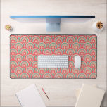 Groovy Geometric Floral Desk Mat<br><div class="desc">A retro floral and geometric pattern in a groovy colour palette, this desk mat is a fun for yourself, a dorm room, your office or give as a gift. MATCHING items in our collection.</div>