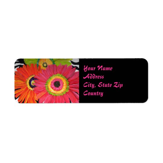 Groovy Gerbera Daisy Avery Label Return Address Label