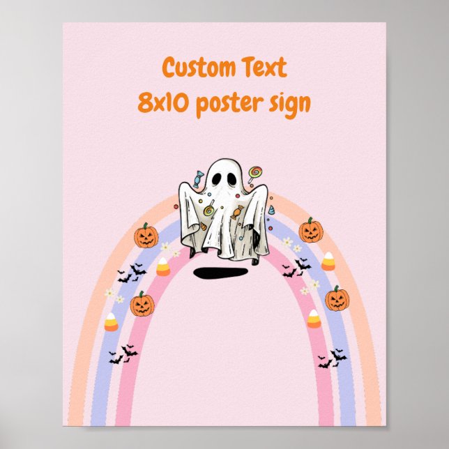 Groovy Ghost Halloween Birthday Custom Sign (Front)
