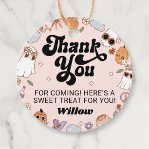 Groovy Ghost Halloween Party Thank You Favour Tags