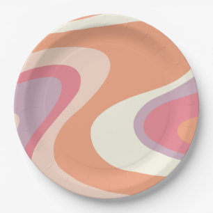 groovy Ghost retro Halloween Birthday Paper Plates