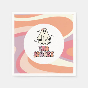 groovy Ghost retro Halloween Two Spooky Birthday Napkin