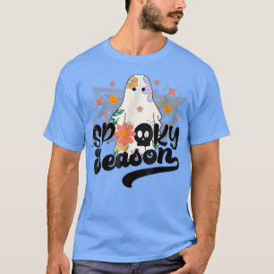 Groovy Ghost Spooky Season Tie Dye Cute Boo Hippie T-Shirt