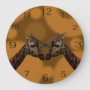 Groovy Giraffe A Go Go,   Large Clock