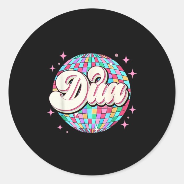 Groovy Girl Retro Dua First Name D Tee 80, 90's  Classic Round Sticker (Front)