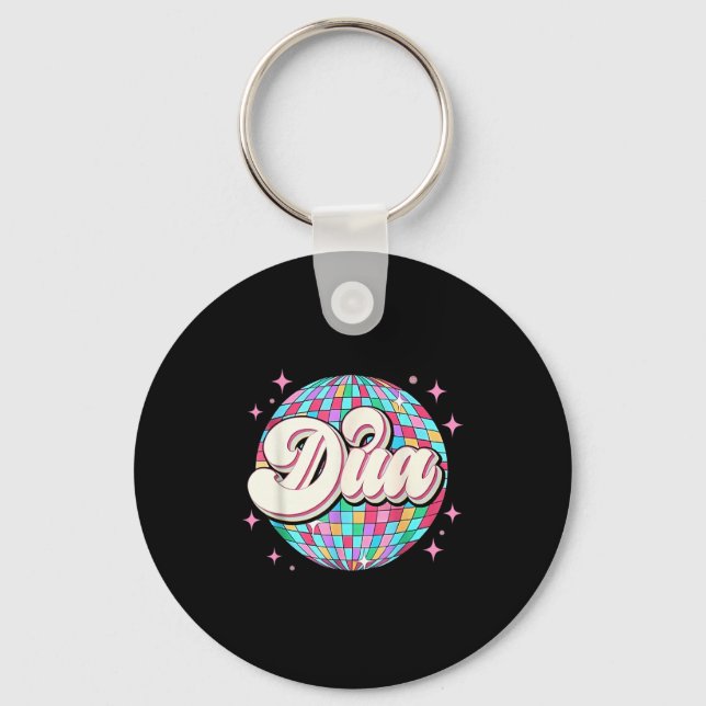 Groovy Girl Retro Dua First Name Personalized Tee  Keychain (Front)
