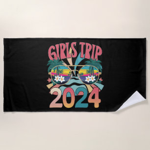 Groovy Girls Trip 2024 Weekend Summer Beach  Beach Towel