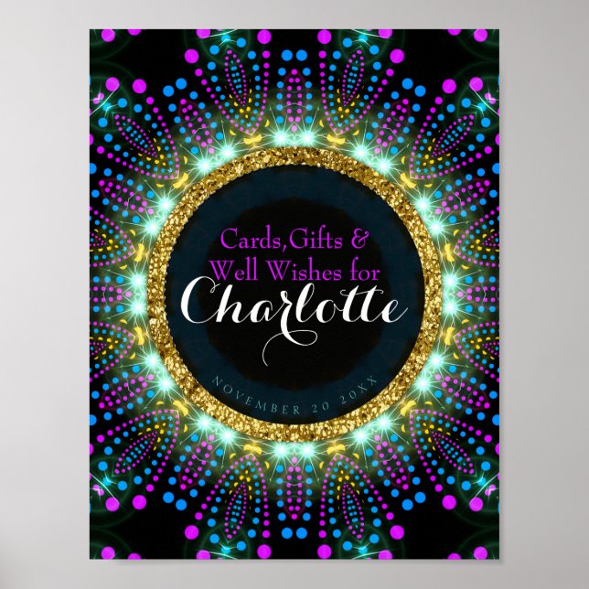 Groovy Glow Blacklight Party Signage Poster (Front)