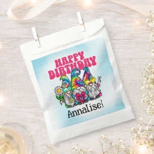 Groovy Gnomes Rainbow Tie Dye Birthday Party Favour Bag