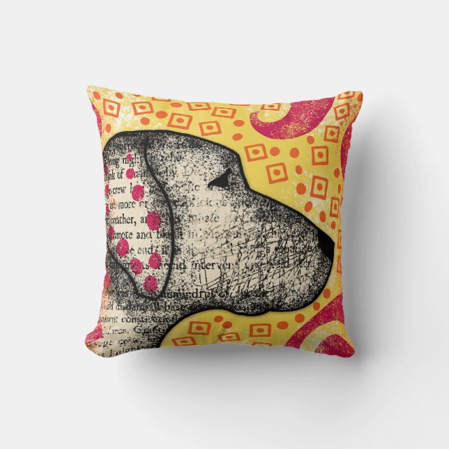 Groovy Good Dog Throw Pillow (Front)