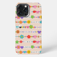 Groovy Good Vibes Love Smile Retro Beads