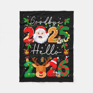 Groovy Goodbye 2025 Hello 2026 Happy New Years Eve Fleece Blanket