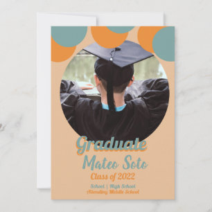 Groovy Graduation Dots Photo Announcement