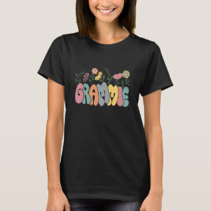 Groovy Grammie Flower Retro Grandma Happy Groovy F T-Shirt