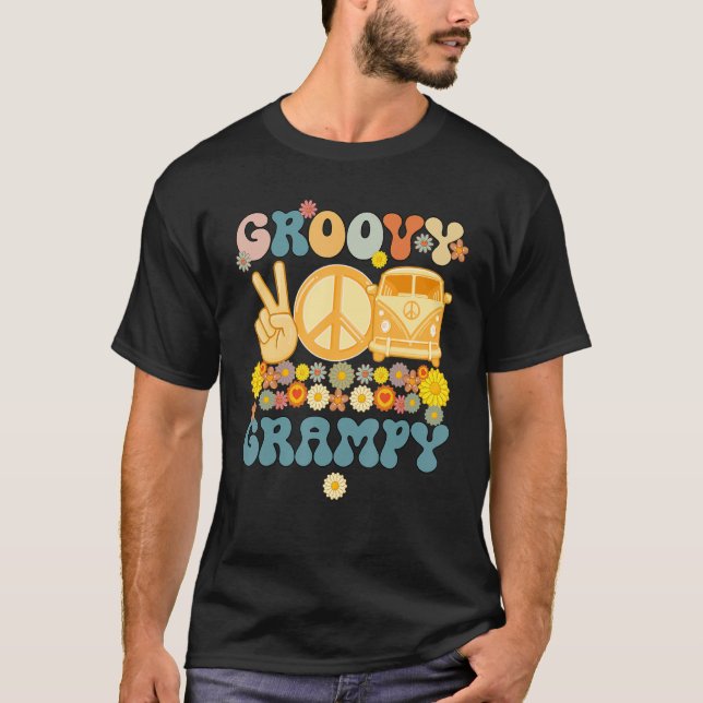 Groovy Grampy Retro Matching Family Baby Shower Fa T-Shirt (Front)